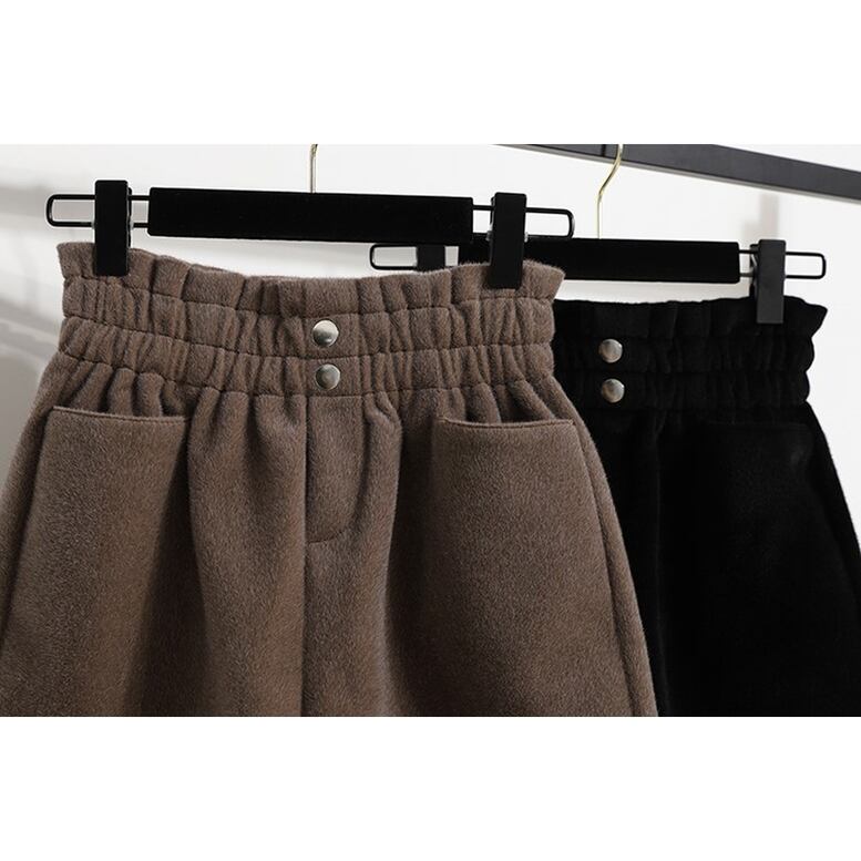 2color レディース ニットショートパンツ ボトムス パンツ ショートパンツ ニットパンツ フレアパンツ ウエストゴム ポケット付き