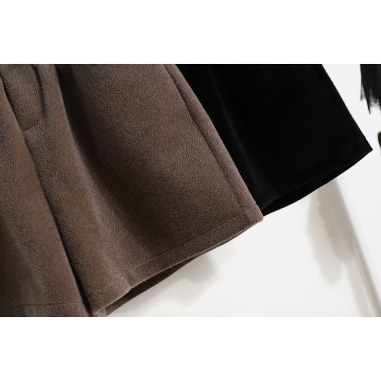 2color レディース ニットショートパンツ ボトムス パンツ ショートパンツ ニットパンツ フレアパンツ ウエストゴム ポケット付き