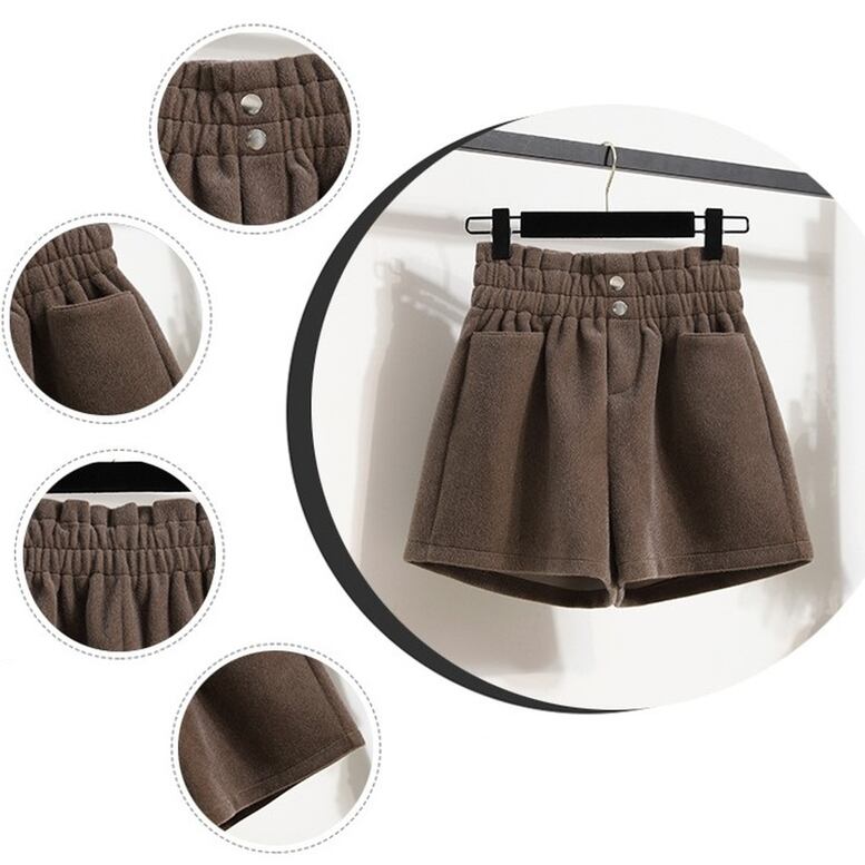 2color レディース ニットショートパンツ ボトムス パンツ ショートパンツ ニットパンツ フレアパンツ ウエストゴム ポケット付き