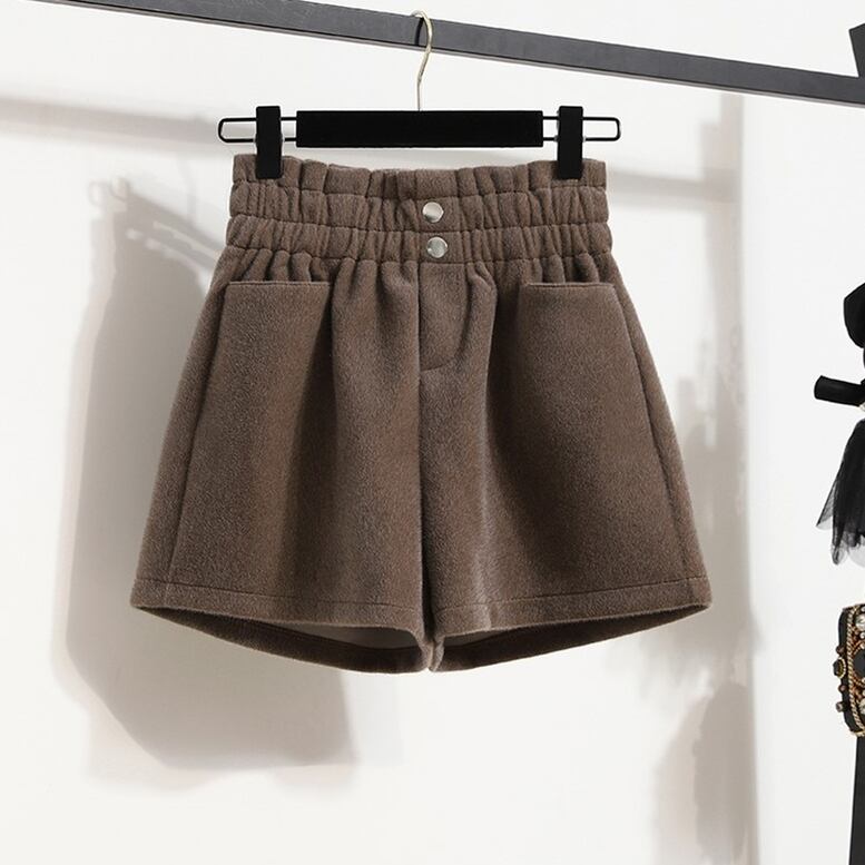 2color レディース ニットショートパンツ ボトムス パンツ ショートパンツ ニットパンツ フレアパンツ ウエストゴム ポケット付き