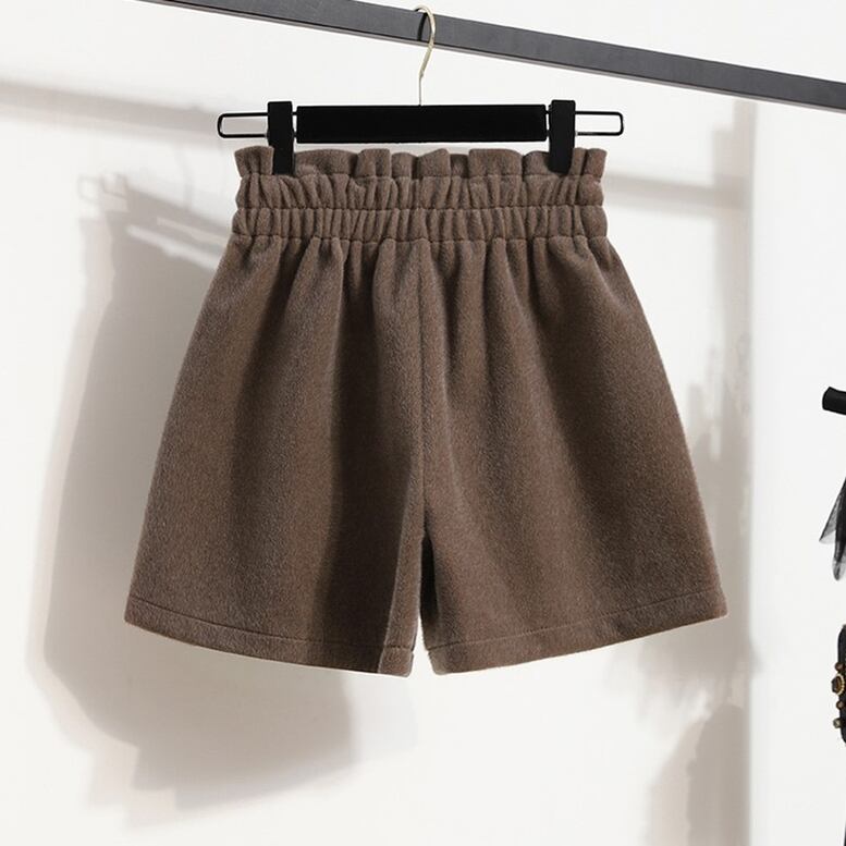 2color レディース ニットショートパンツ ボトムス パンツ ショートパンツ ニットパンツ フレアパンツ ウエストゴム ポケット付き