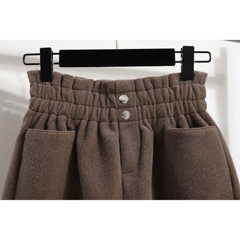 2color レディース ニットショートパンツ ボトムス パンツ ショートパンツ ニットパンツ フレアパンツ ウエストゴム ポケット付き