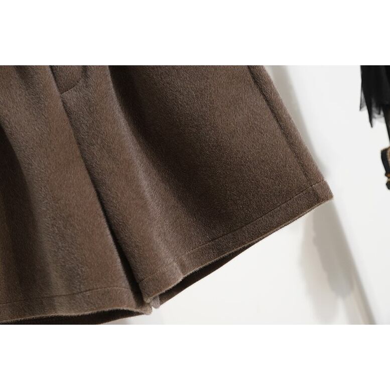 2color レディース ニットショートパンツ ボトムス パンツ ショートパンツ ニットパンツ フレアパンツ ウエストゴム ポケット付き