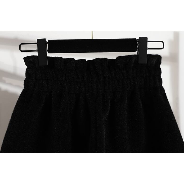 2color レディース ニットショートパンツ ボトムス パンツ ショートパンツ ニットパンツ フレアパンツ ウエストゴム ポケット付き