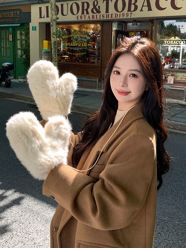 真兎毛編み手袋冬にベルベットがかわいい保温防風弾力皮草手袋真毛連指手袋女 真兎毛編み手袋冬にベルベットがかわいい保温防風弾力皮草手袋真毛連指手袋女