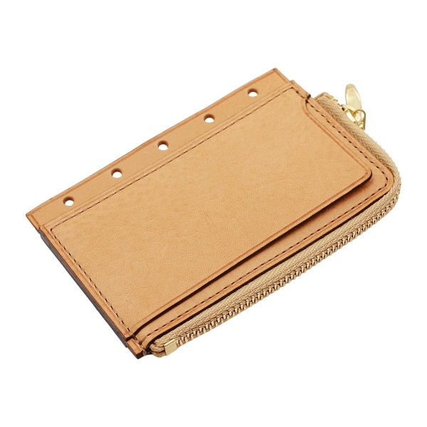 オールリネアヴァスカボックス ミニ5 ジッパーポーチ【ナチュラル】本革 日本製 514-4