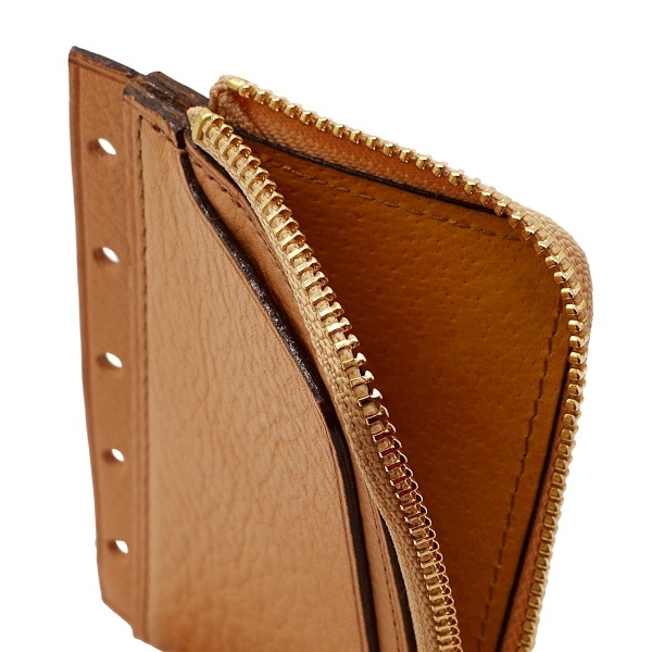 オールリネアヴァスカボックス ミニ5 ジッパーポーチ【ナチュラル】本革 日本製 514-4