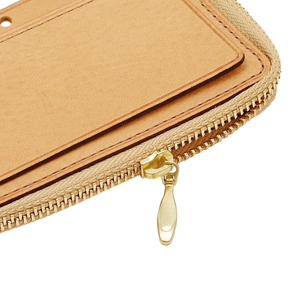 オールリネアヴァスカボックス ミニ5 ジッパーポーチ【ナチュラル】本革 日本製 514-4