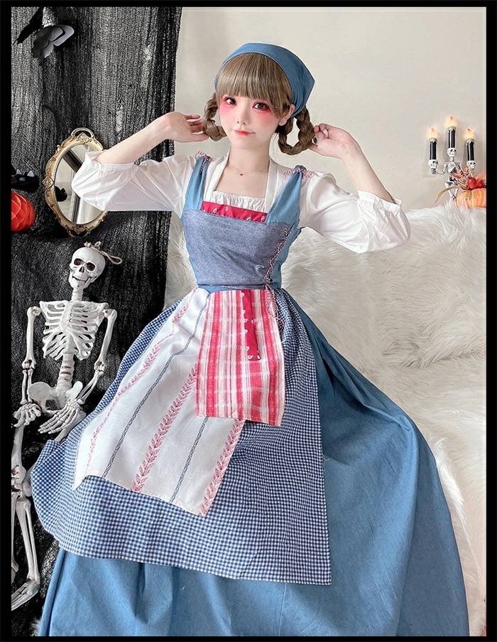 コスプレ メイド服 コスプレ 衣装 ドイツ ロングメイド 民族衣装 M L XL サイズコスチューム コスプレ衣装 大人用 ハロウィン ワンピース エプロン 仮装 イベント パーティー 舞台 ダンス