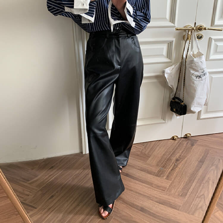 レザーパンツ レディース 韓国 ロング ロングパンツ フェイクレザー エコレザー ワイドパンツ レザー ハイウエスト ストレート カジュアル レザーパンツ レディース 韓国 ロング ロングパンツ フェイクレザー エコレザー ワイドパンツ レザー ハイウエスト ストレート カジュアル