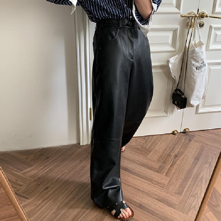 レザーパンツ レディース 韓国 ロング ロングパンツ フェイクレザー エコレザー ワイドパンツ レザー ハイウエスト ストレート カジュアル レザーパンツ レディース 韓国 ロング ロングパンツ フェイクレザー エコレザー ワイドパンツ レザー ハイウエスト ストレート カジュアル