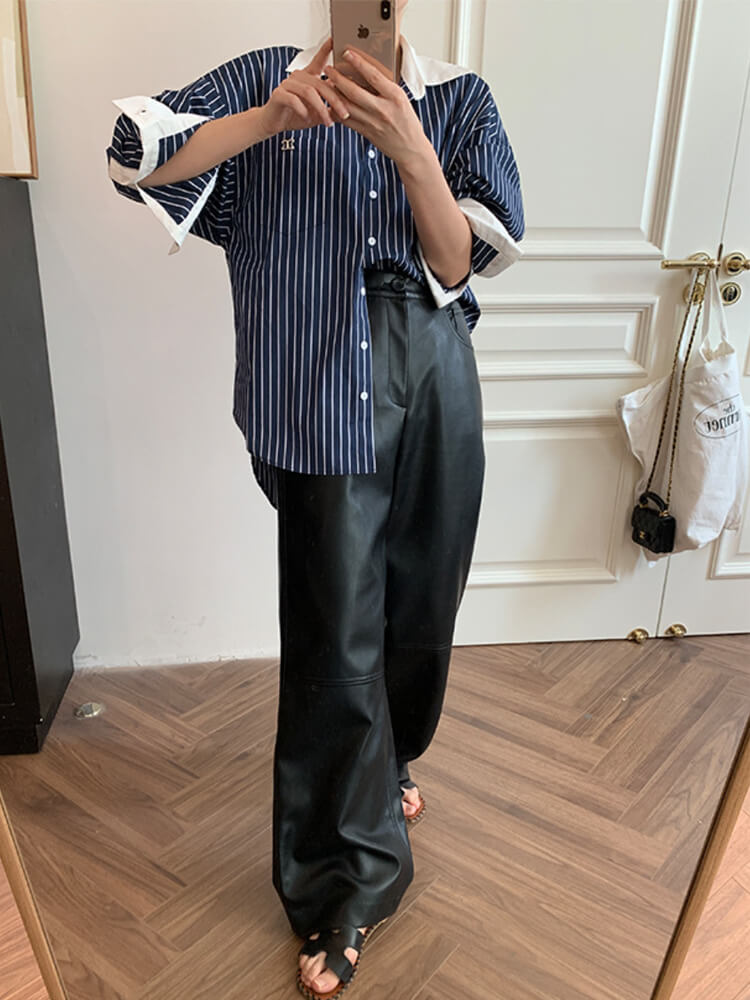 レザーパンツ レディース 韓国 ロング ロングパンツ フェイクレザー エコレザー ワイドパンツ レザー ハイウエスト ストレート カジュアル レザーパンツ レディース 韓国 ロング ロングパンツ フェイクレザー エコレザー ワイドパンツ レザー ハイウエスト ストレート カジュアル