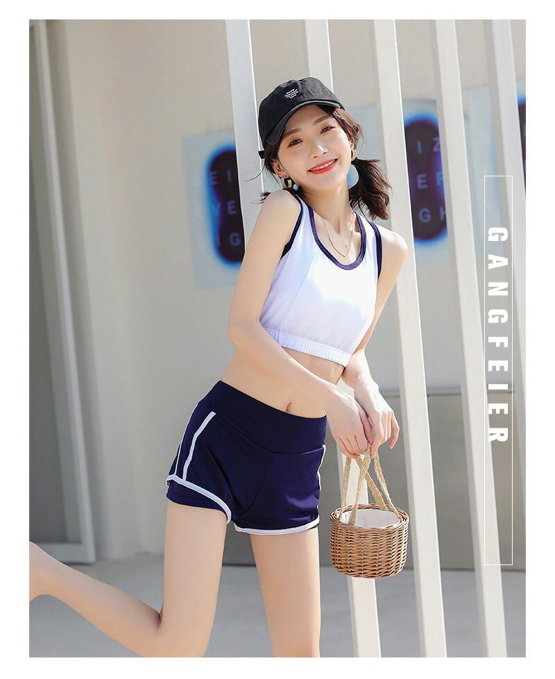 レディース 水着 水着セット フィットネス水着 体型カバー スポーティー 体型カバー 3点セット セパレート タンキニ タンク ショートパンツ 30代 20代 かわいい 学生 高校生 少女 女の子 小