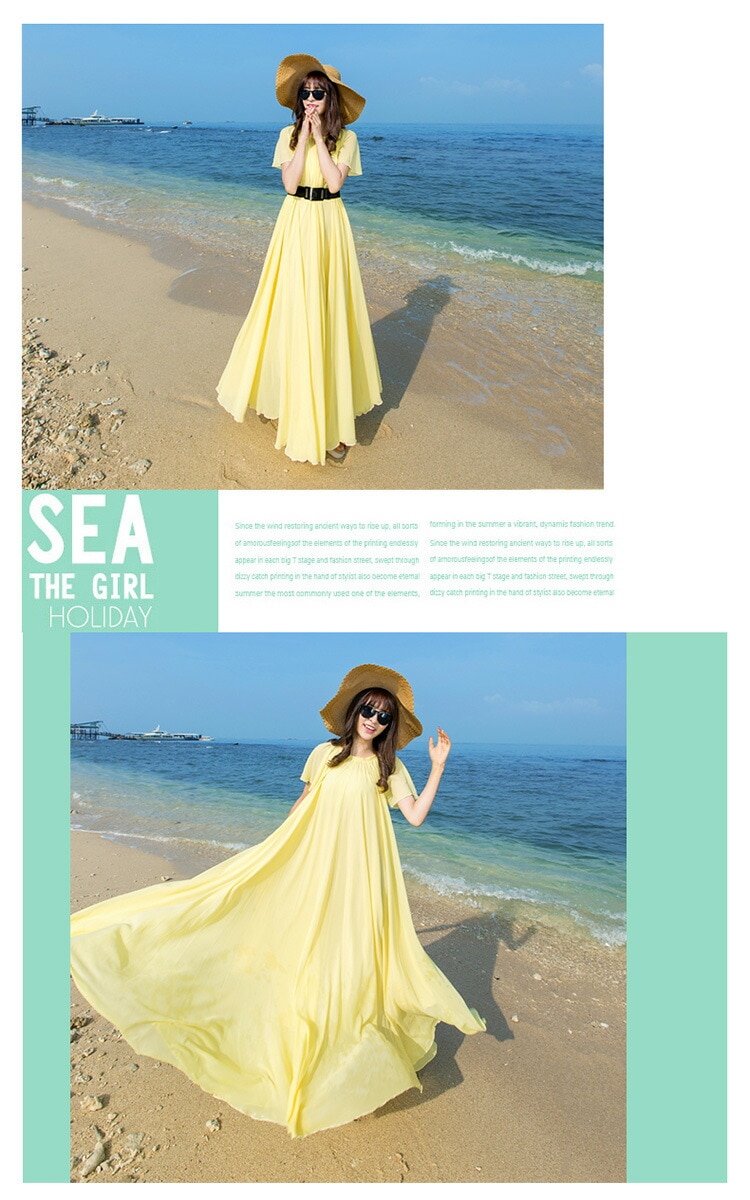 マキシワンピース ワンピース 夏 リゾート 半袖 ロング ロングワンピース シフォン シフォンワンピース リゾートワンピ マキシ丈 無地 ボヘミアン ハワイ ハワイアン ロングワンピース 二つ