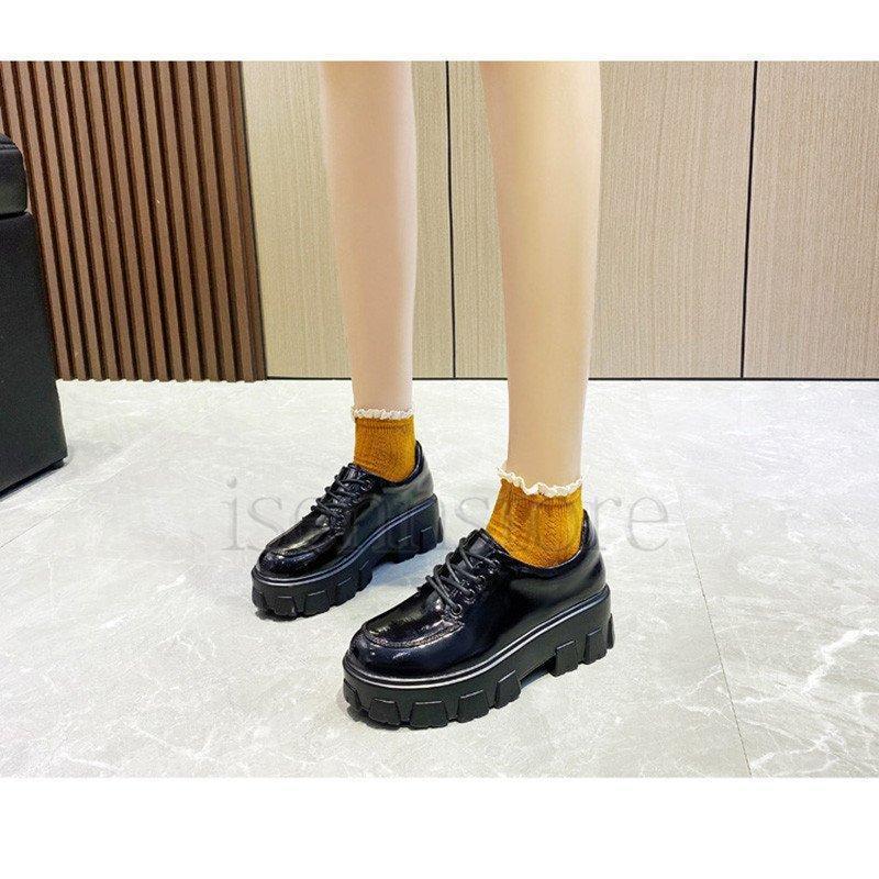 【即納】ローファー レディース インヒール 厚底レースアップ エナメル調コンフォート マニッシュシューズ レザー 軽量 痛くない 歩きやすい 大人 おじ靴