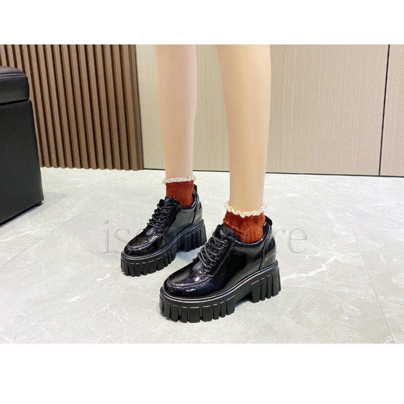 【即納】ローファー レディース インヒール 厚底レースアップ エナメル調コンフォート マニッシュシューズ レザー 軽量 痛くない 歩きやすい 大人 おじ靴