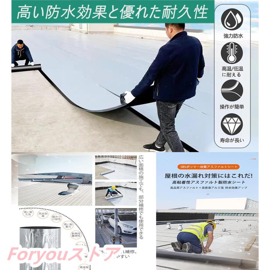 【即纳】激安販売！強力防水シート 強力粘着防水テープ 幅1m×厚さ1.5ｍｍ (20m)アルミニウム箔面 屋根用 がして貼るだけ 補修テープ 耐熱防水 屋外 止水テープ 大面積 水漏れ防