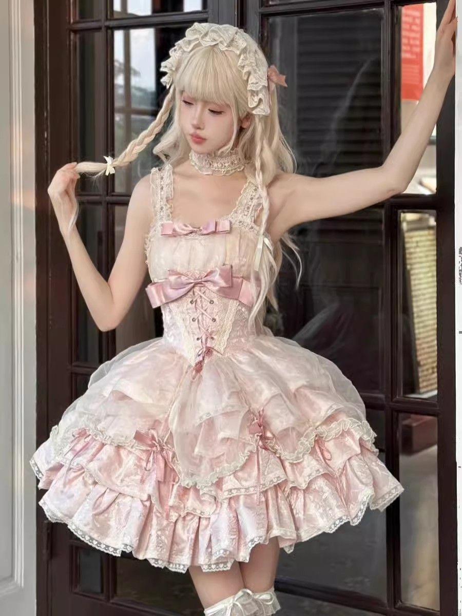 果鈴糖　ヴィクトリアン＊少女と桜＋薔薇(ラベンダー)ロリータドレス 果鈴糖 ヴィクトリアン＊少女と桜＋薔薇(ラベンダー)ロリータ