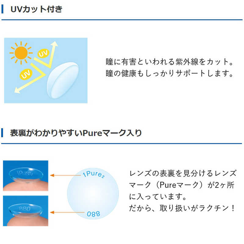 SEED　「4箱セット」ワンデー ピュア うるおいプラス (BC8.8/PWR-1.50/DIA14.2)