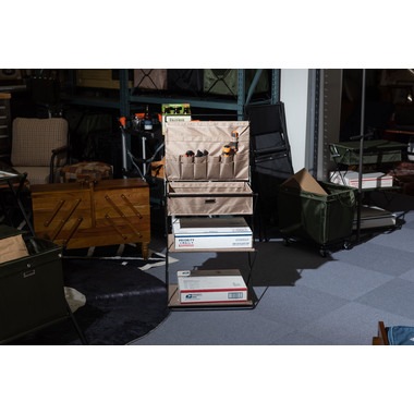 フォールディングラック 3段 折りたたみ オープンラック 収納棚 キャンプ ベージュ ブラック グリーン MIP-73 フォールディングラック 3段 折りたたみ オープンラック 収納棚 キャンプ ベージュ ブラック グリーン MIP-73