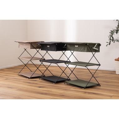 フォールディングラック 3段 折りたたみ オープンラック 収納棚 キャンプ ベージュ ブラック グリーン MIP-73 フォールディングラック 3段 折りたたみ オープンラック 収納棚 キャンプ ベージュ ブラック グリーン MIP-73