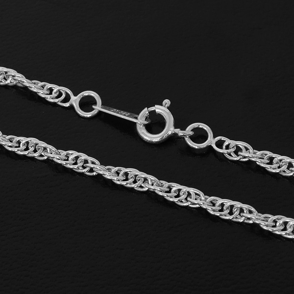 シルバーチェーン ネックレス チェーン ロープチェーン 幅約2.5mm 60cm シルバー925 シルバーチェーン ネックレス チェーン ロープチェーン 幅約2.5mm 60cm シルバー925