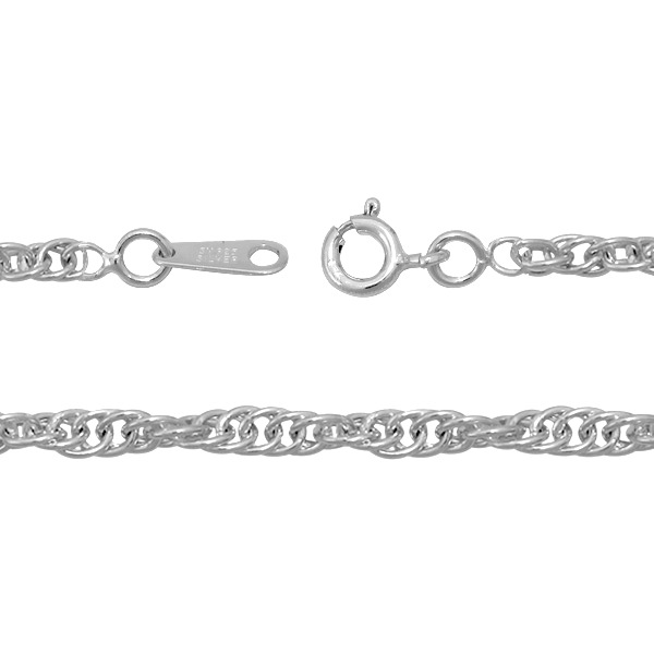 シルバーチェーン ネックレス チェーン ロープチェーン 幅約2.5mm 60cm シルバー925 シルバーチェーン ネックレス チェーン ロープチェーン 幅約2.5mm 60cm シルバー925