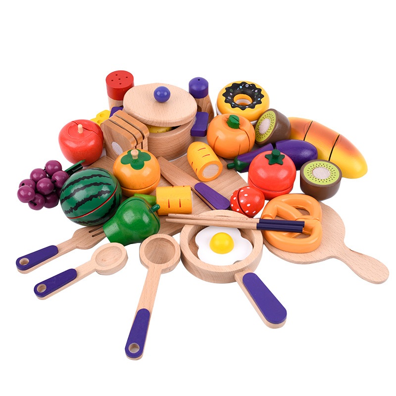 韓国の女の子カットフルーツおもちゃの子供用シミュレーションケーキカット木製のプレイハウスキッチン料理