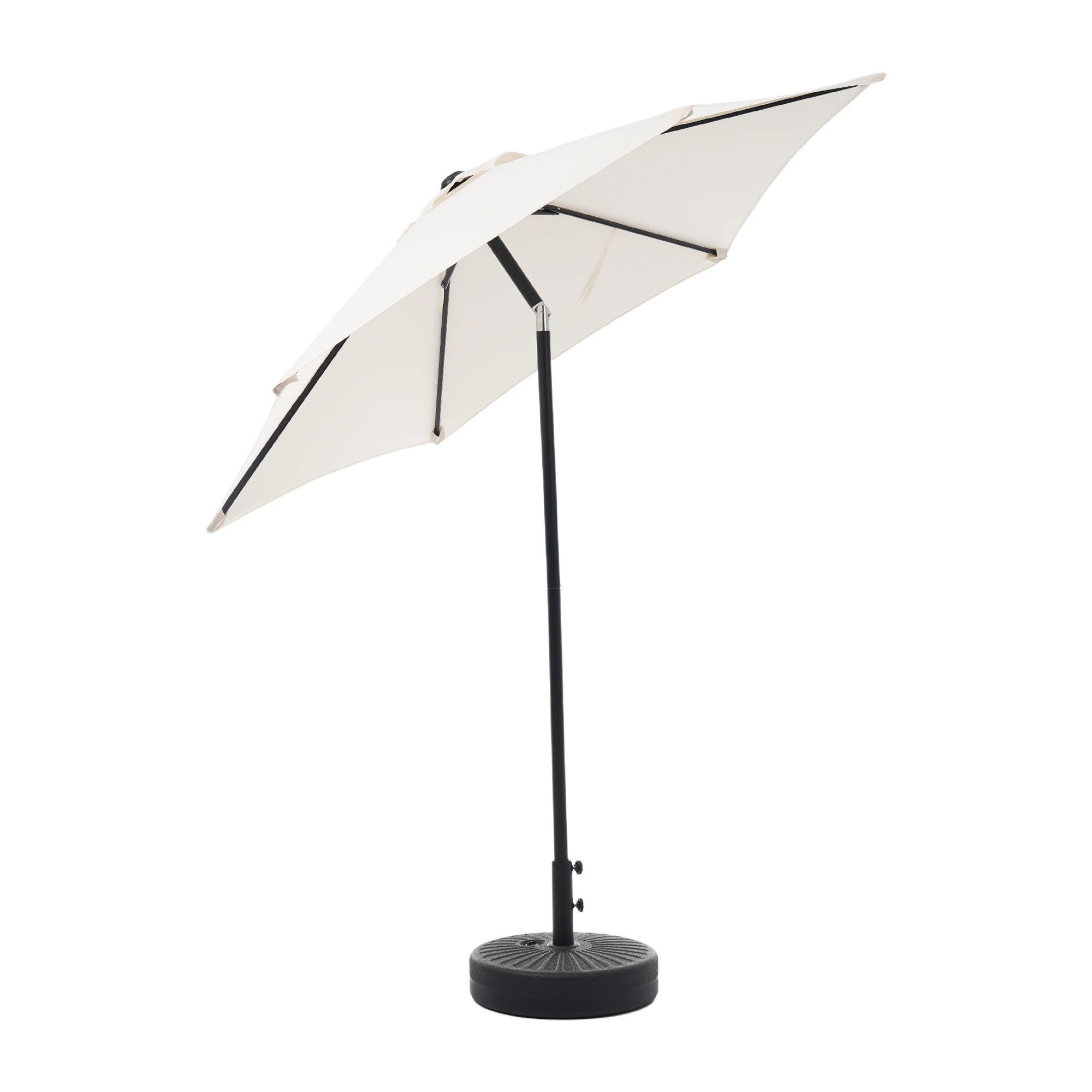 1890【TYPEAベージュ+ベース付き】パラソル ハンドル・フリルなし　直径220cm 30+UPF紫外線対策 角度調整 パラソルセット ベース パラソル ガーデンパラソル