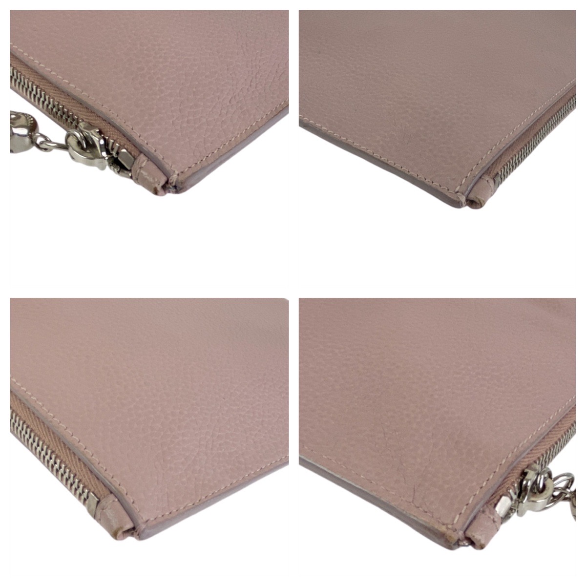 美品 ピンク シルバー金具 レザー クラッチバッグ セカンドバッグ レディース 409043 美品 ピンク シルバー金具 レザー クラッチバッグ セカンドバッグ レディース 409043