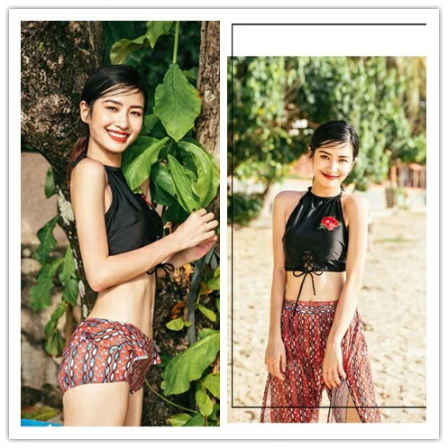 新作 水着 バラ 刺繍 3点セット ラッシュガード ショートパンツ 海 旅行 新婚旅行 温泉 海外 リゾート セレブ ハワイ旅行 グアム パリ島 ハミルトン島 モルディブ ドバイ 沖縄 新婚旅行