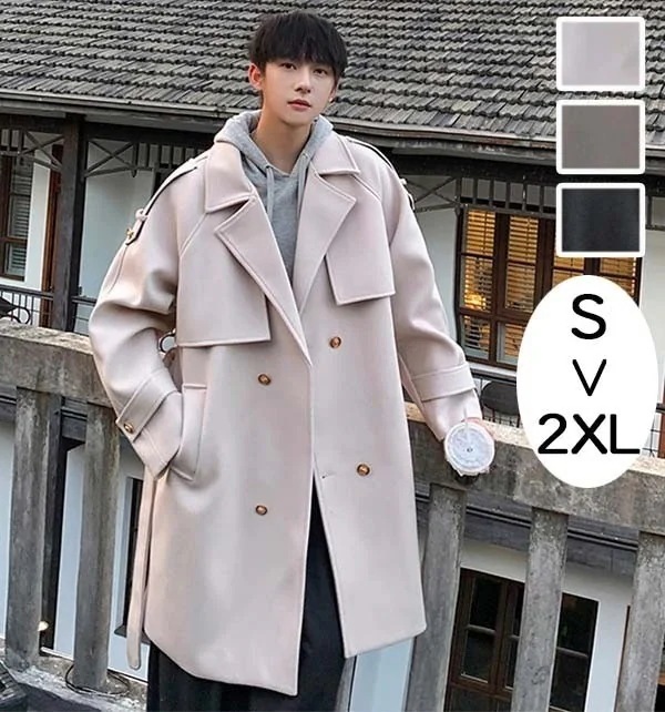 2025福袋-メンズチェスターコートコート学生暖かいロングコートアウターメンズファッションブラック黒ベージュグレーカッコイイ 2025福袋-メンズチェスターコートコート学生暖かいロングコートアウターメンズファッションブラック黒ベージュグレーカッコイイ