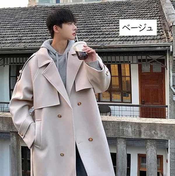 2025福袋-メンズチェスターコートコート学生暖かいロングコートアウターメンズファッションブラック黒ベージュグレーカッコイイ 2025福袋-メンズチェスターコートコート学生暖かいロングコートアウターメンズファッションブラック黒ベージュグレーカッコイイ