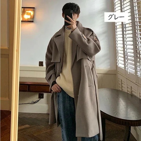2025福袋-メンズチェスターコートコート学生暖かいロングコートアウターメンズファッションブラック黒ベージュグレーカッコイイ 2025福袋-メンズチェスターコートコート学生暖かいロングコートアウターメンズファッションブラック黒ベージュグレーカッコイイ