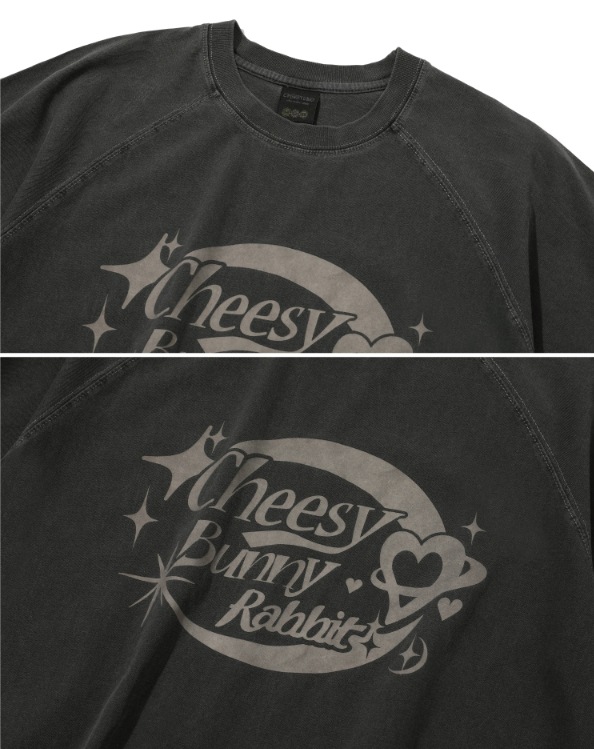 CPGN STUDIO】 Cheese Bunny Raglan Pigment Short Sleeve Tee T