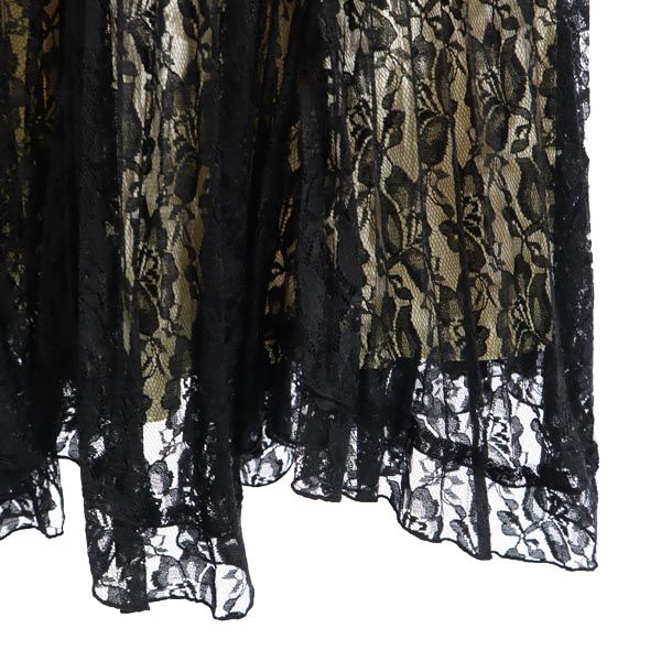 未使用 グランターブル 花柄 レース キャミワンピース M 黒系 GRAND