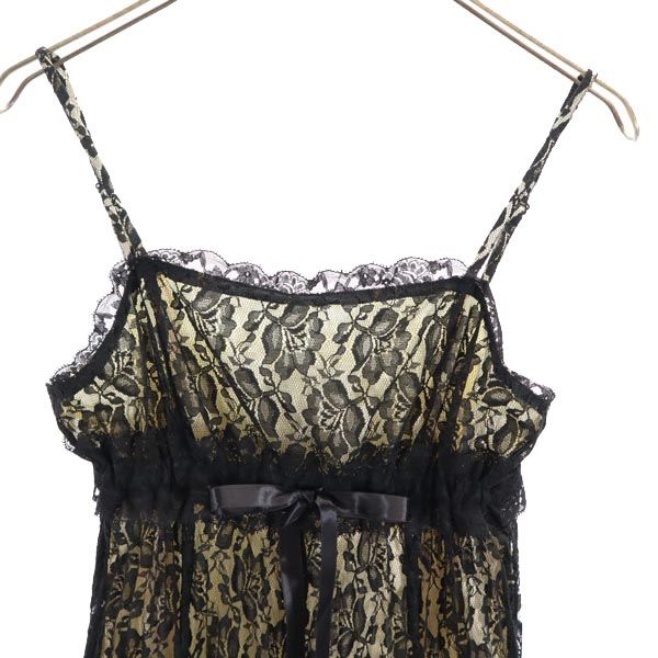 未使用 グランターブル 花柄 レース キャミワンピース M 黒系 GRAND