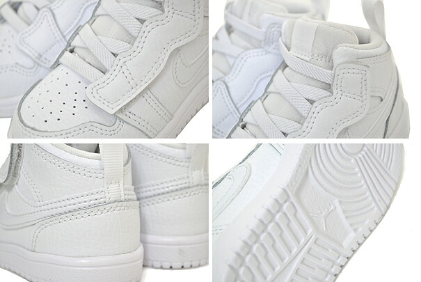 ジョーダン 1 ミッド トドラー キッズ スニーカー AJ1 ホワイト 白 子供靴 ジュニア ベビー ベルクロ