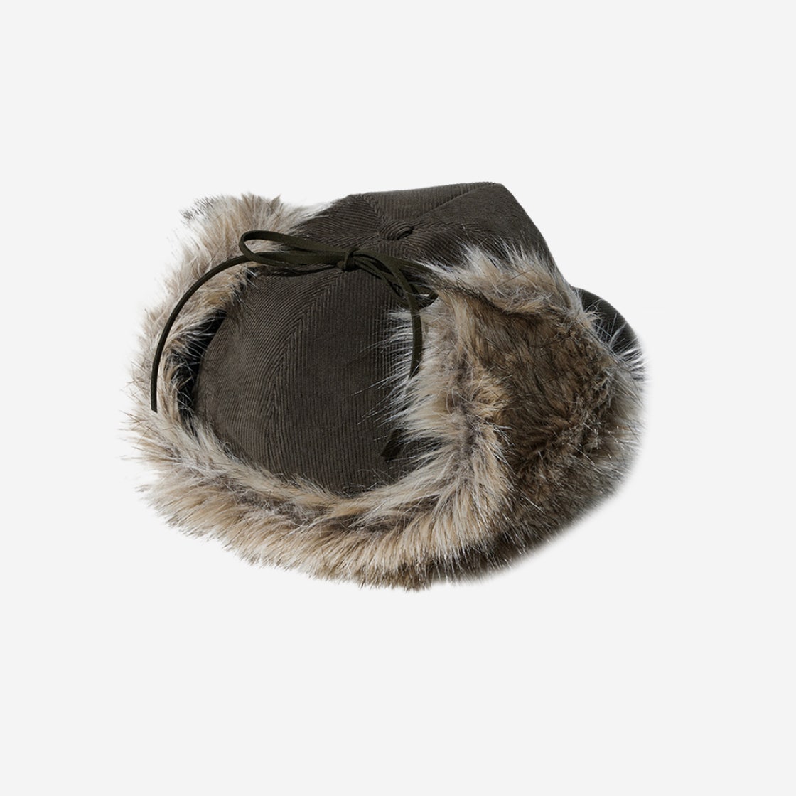 Open Yy Faux Fur Corduroy Earflap Cap 【公式通販】