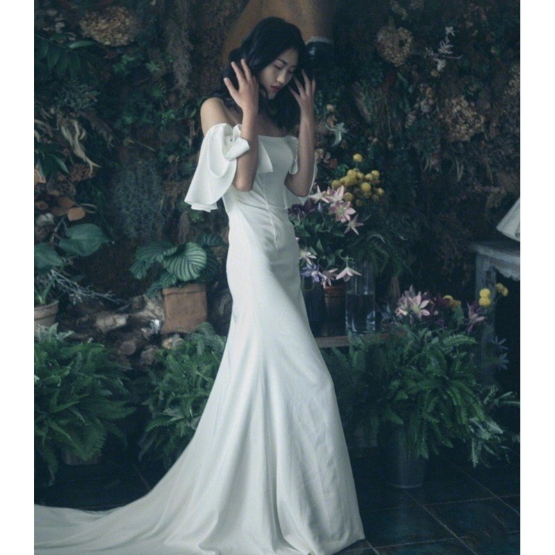 ウエディングドレス 二... : レディース服 結婚式ドレス 白 即納限定品