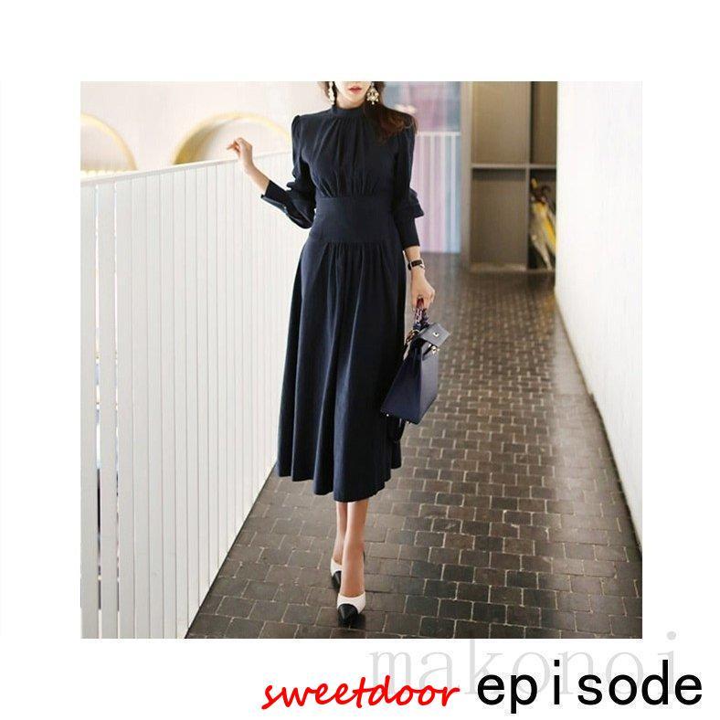 ロングワンピース レディース 秋 冬 長袖 ワンピース ロング丈 ハイネック ドレス 結婚式 パーディー お呼ばれ フォーマル 通勤 OL お洒落 上品 ママワンピ 30代