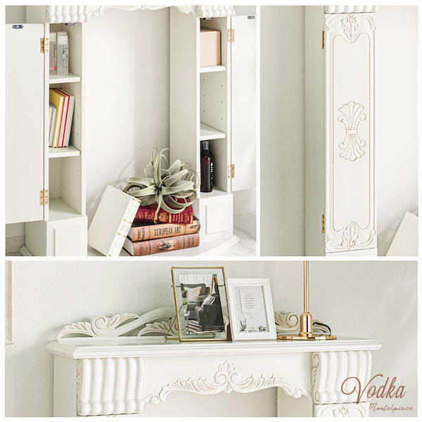 Qoo10] マントルピース ホワイト 白 棚 収納