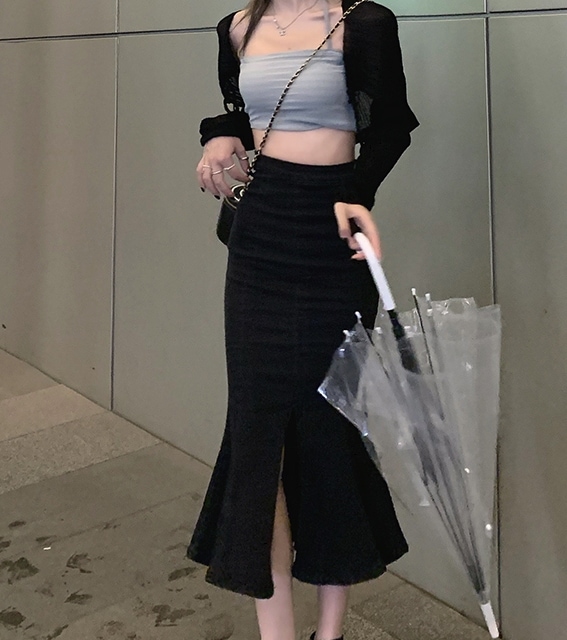 スカート ロングスカート マーメードスカート ロング ロング丈 スリム タイト 細身 マーメイド 切り替えデザイン 前スリット デニム かわいい 大人可愛い きれいめ カジュアル 大人 上品 おしゃれ