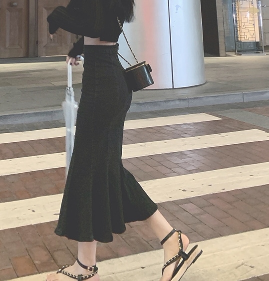 スカート ロングスカート マーメードスカート ロング ロング丈 スリム タイト 細身 マーメイド 切り替えデザイン 前スリット デニム かわいい 大人可愛い きれいめ カジュアル 大人 上品 おしゃれ