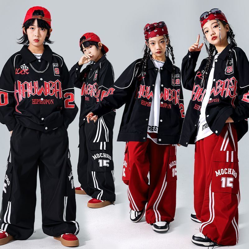 元旦の子供の街のダンスの公演服の男の子のヒップホップのドラムの子供のhiphop機関車の服装の女の子のスーツの潮