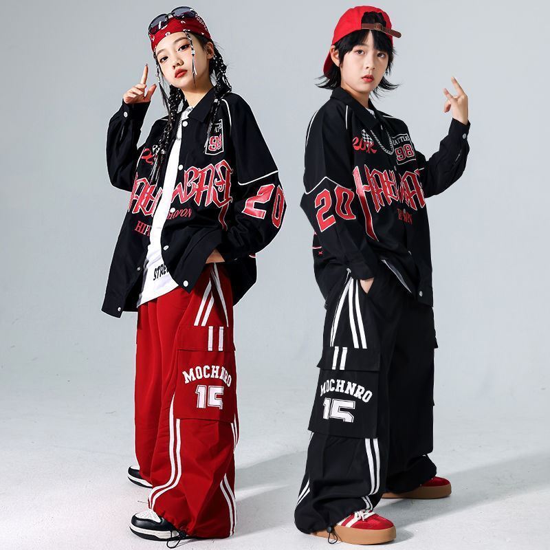 元旦の子供の街のダンスの公演服の男の子のヒップホップのドラムの子供のhiphop機関車の服装の女の子のスーツの潮