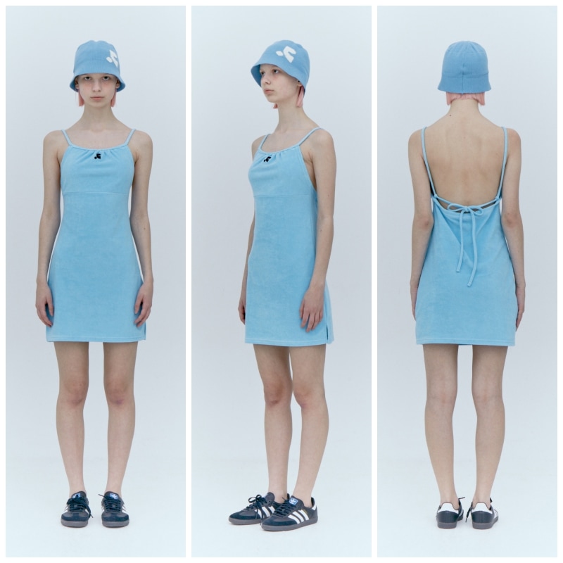 REST & RECREATION】 TERRY MINI DRESS : 3COLORS 袖なしミニ