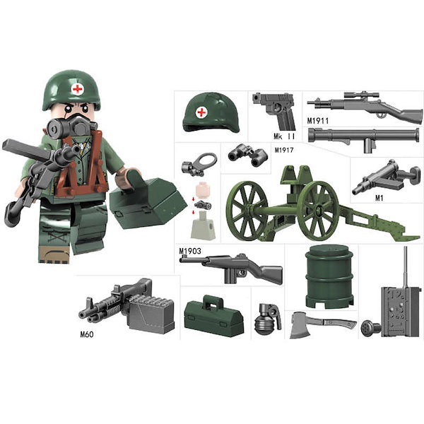 特殊部隊セット ☆超重厚 高品質 重装備 特殊部隊セット×4 銃器 武器 レゴ互換