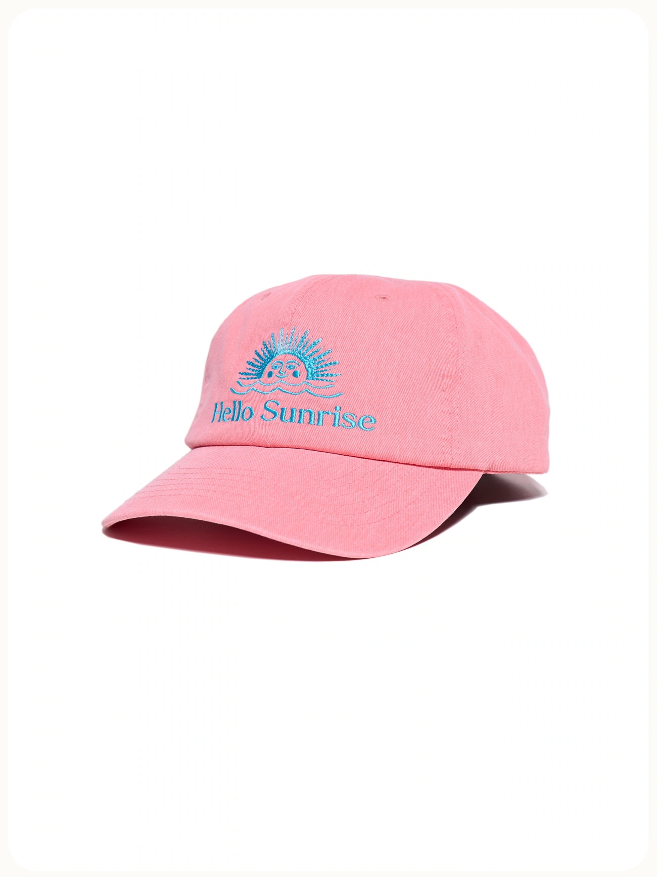 ★Hello Sunrise★ Washed OG Logo Ball Cap_Coral Pink ☆Hello Sunrise☆ Washed OG Logo Ball Cap_Coral Pink