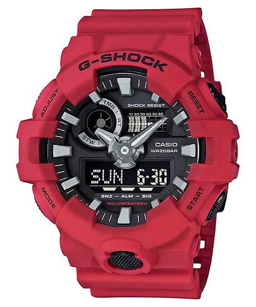 【即納】 CASIO カシオ G-SHOCK Gショック アナデジ ダイナミックなスタイリング GA-700-4A ブラックレッド 腕時計 メンズ
